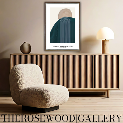 Modern Geometric Wall Art | Printable High Definition | Soothing Dark Blue Colors | Artistic Lines | Elegant Contemporary Decor