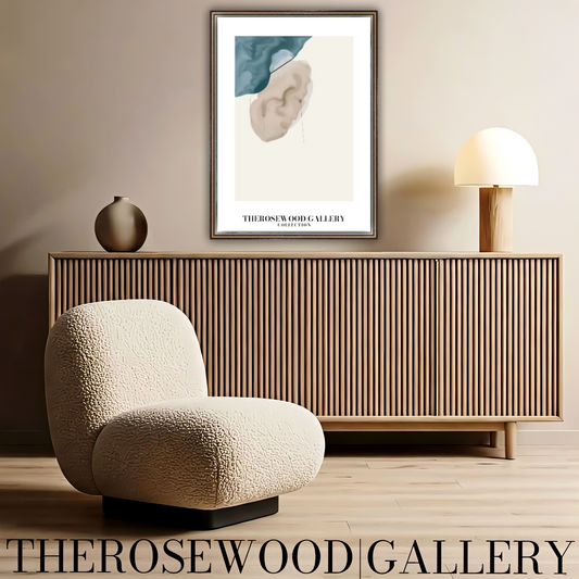 Refined Printable Digital Artwork | High Definition Quality | Elegant Soft Azur Tones | Beige Watercolor  | Minimalist Home