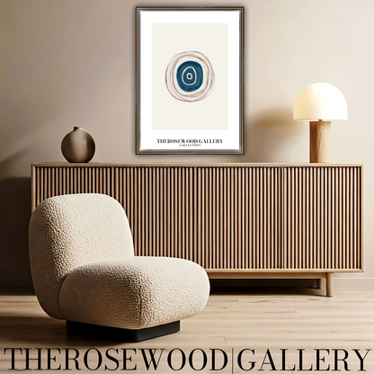 Contemporary Digital Art Print | Printable High Definition | Blue Hues |  Artistic Cercles Design | Serene Minimalist Atmosphere