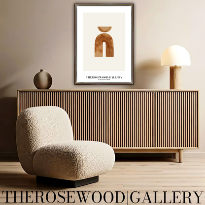Art mural numérique Modern Balance | Impression haute définition | Tons bronze subtils | Élégance géométrique artistique | Décoration minimaliste