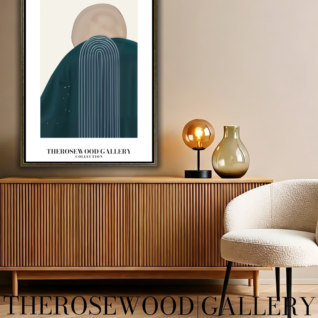 Modern Geometric Wall Art | Printable High Definition | Soothing Dark Blue Colors | Artistic Lines | Elegant Contemporary Decor