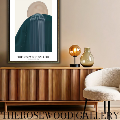 Modern Geometric Wall Art | Printable High Definition | Soothing Dark Blue Colors | Artistic Lines | Elegant Contemporary Decor