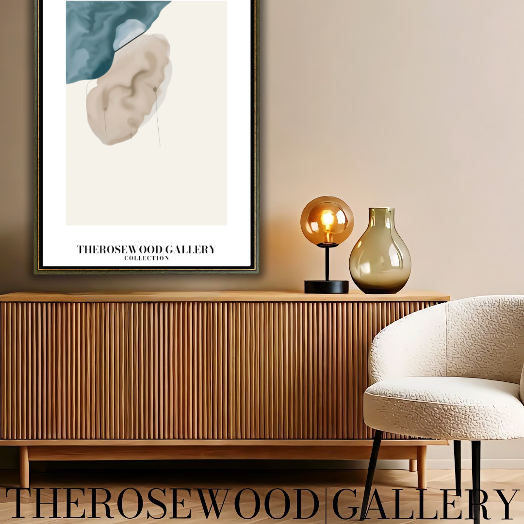 Refined Printable Digital Artwork | High Definition Quality | Elegant Soft Azur Tones | Beige Watercolor  | Minimalist Home