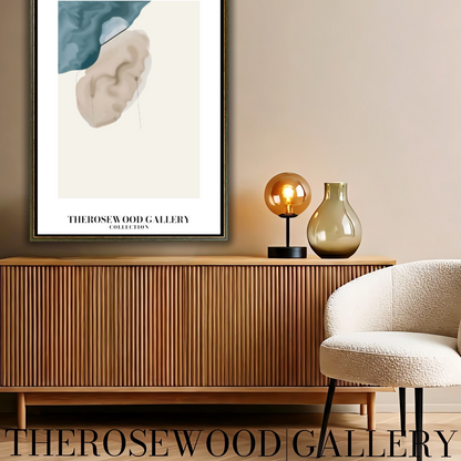 Refined Printable Digital Artwork | High Definition Quality | Elegant Soft Azur Tones | Beige Watercolor  | Minimalist Home
