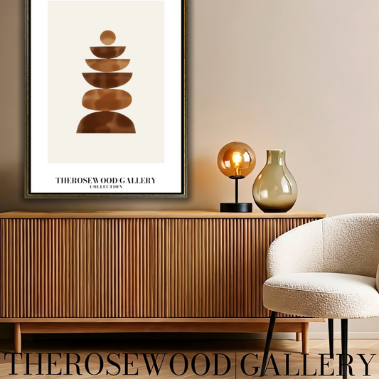 Sophisticated Asymmetrical Art To Print | Digital Modern Décor | Warm Brun & Beige Palette | Artistic Contours | Calm Minimalist Vibe