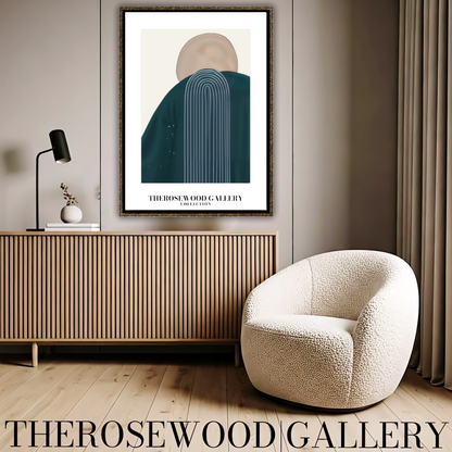 Modern Geometric Wall Art | Printable High Definition | Soothing Dark Blue Colors | Artistic Lines | Elegant Contemporary Decor