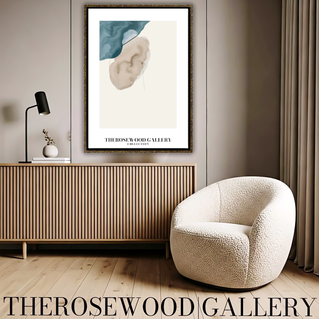 Refined Printable Digital Artwork | High Definition Quality | Elegant Soft Azur Tones | Beige Watercolor  | Minimalist Home