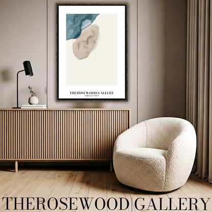 Refined Printable Digital Artwork | High Definition Quality | Elegant Soft Azur Tones | Beige Watercolor  | Minimalist Home