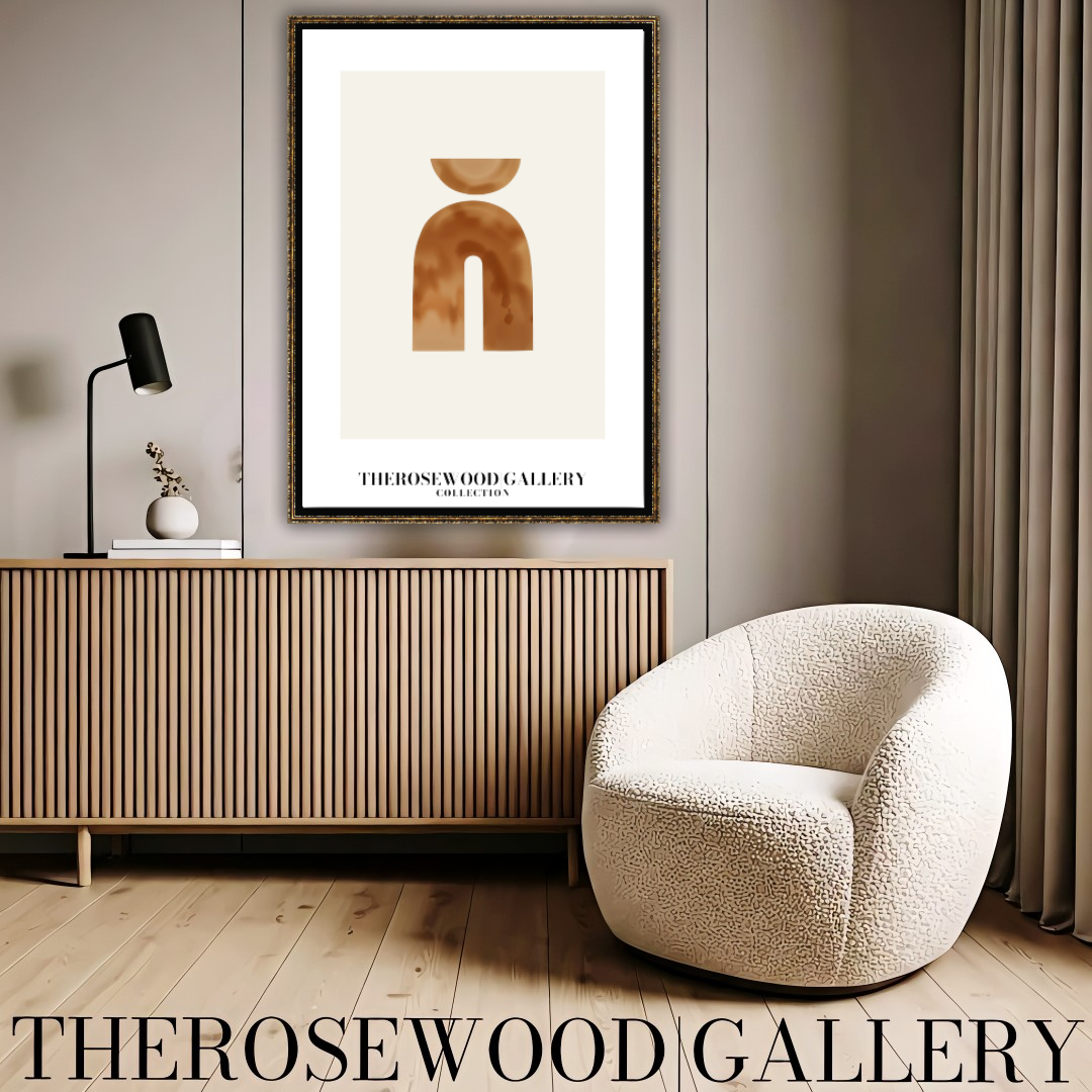 Art mural numérique Modern Balance | Impression haute définition | Tons bronze subtils | Élégance géométrique artistique | Décoration minimaliste