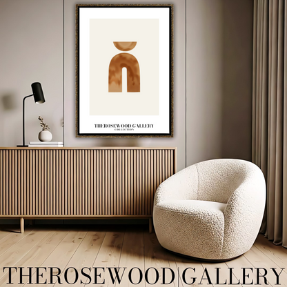 Art mural numérique Modern Balance | Impression haute définition | Tons bronze subtils | Élégance géométrique artistique | Décoration minimaliste