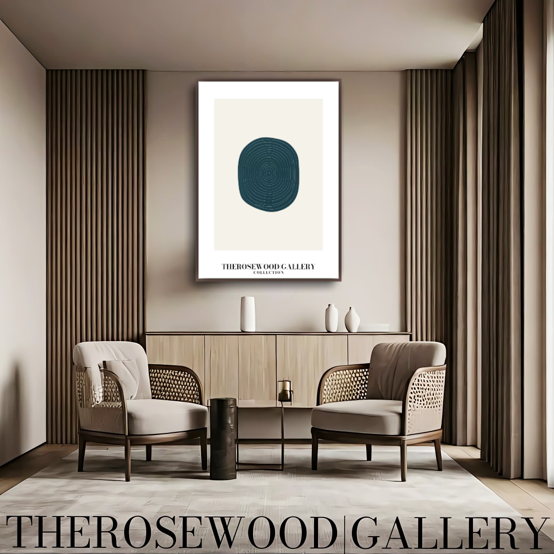 High Definition Printable Art | Contemporary Design | Dark Turquoise | Cercle Minimalism | Serene Wall Decor