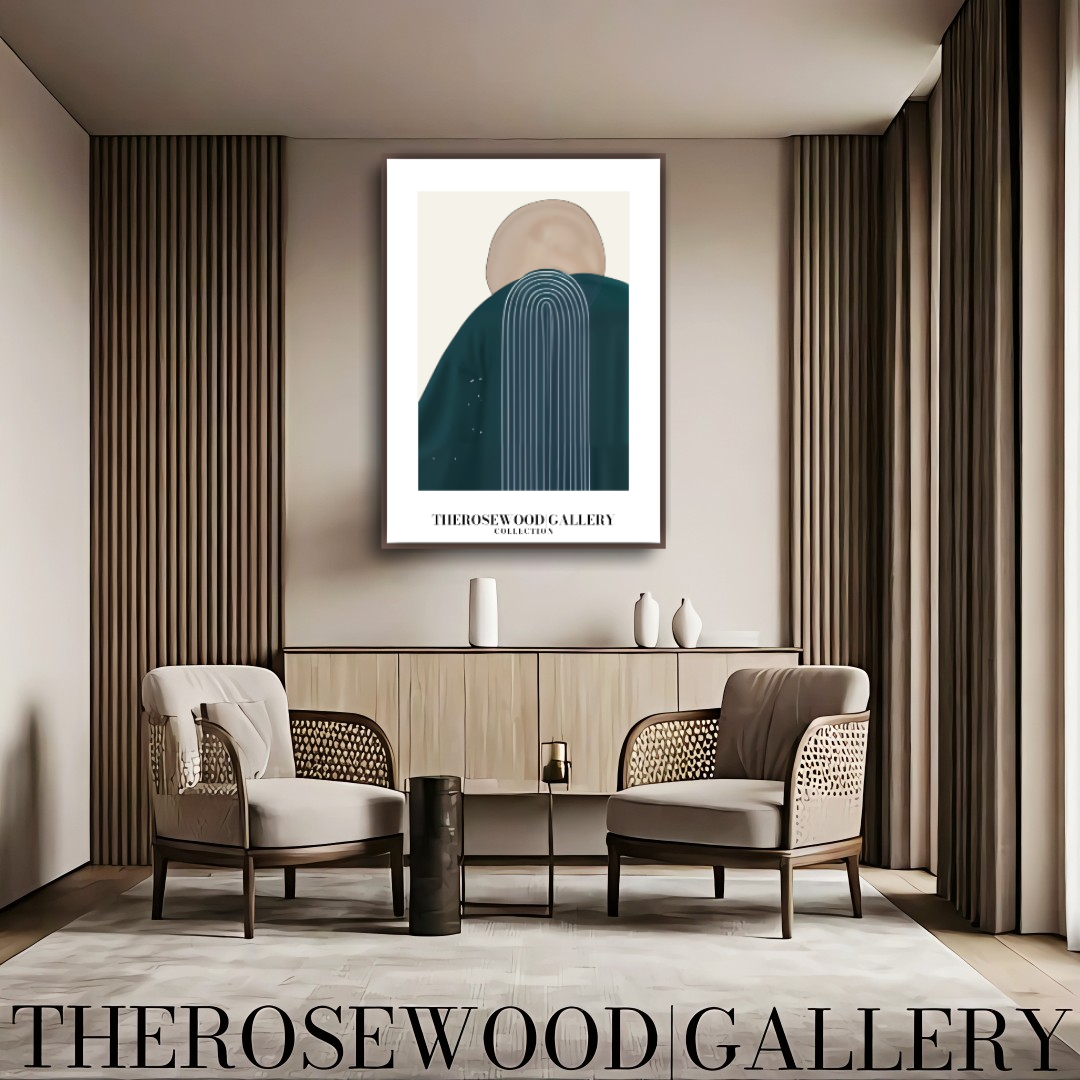 Modern Geometric Wall Art | Printable High Definition | Soothing Dark Blue Colors | Artistic Lines | Elegant Contemporary Decor
