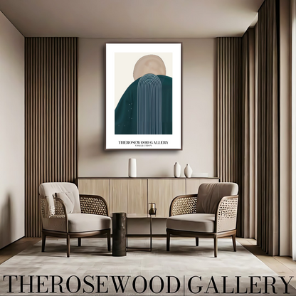 Modern Geometric Wall Art | Printable High Definition | Soothing Dark Blue Colors | Artistic Lines | Elegant Contemporary Decor