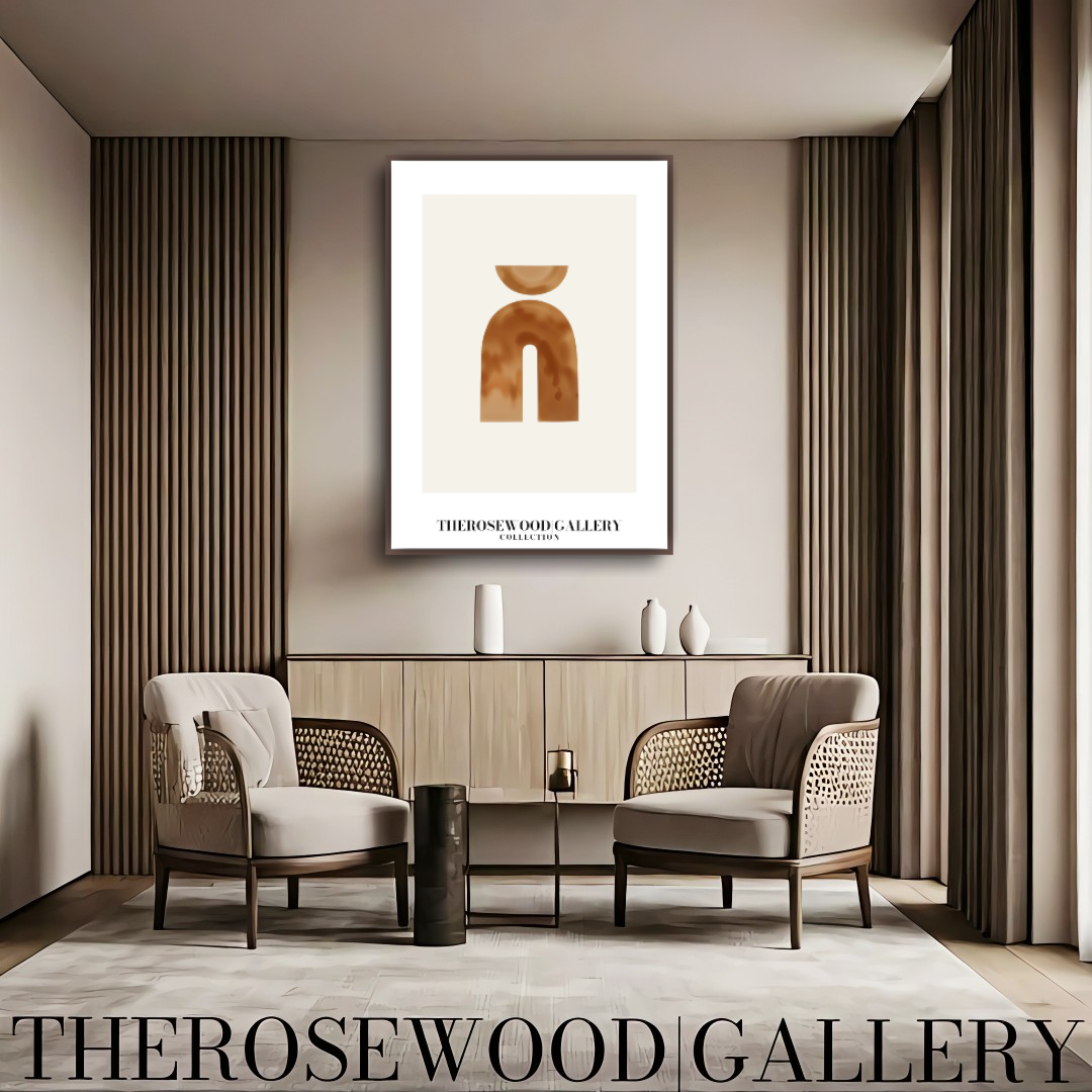 Art mural numérique Modern Balance | Impression haute définition | Tons bronze subtils | Élégance géométrique artistique | Décoration minimaliste