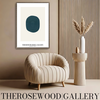 High Definition Printable Art | Contemporary Design | Dark Turquoise | Cercle Minimalism | Serene Wall Decor