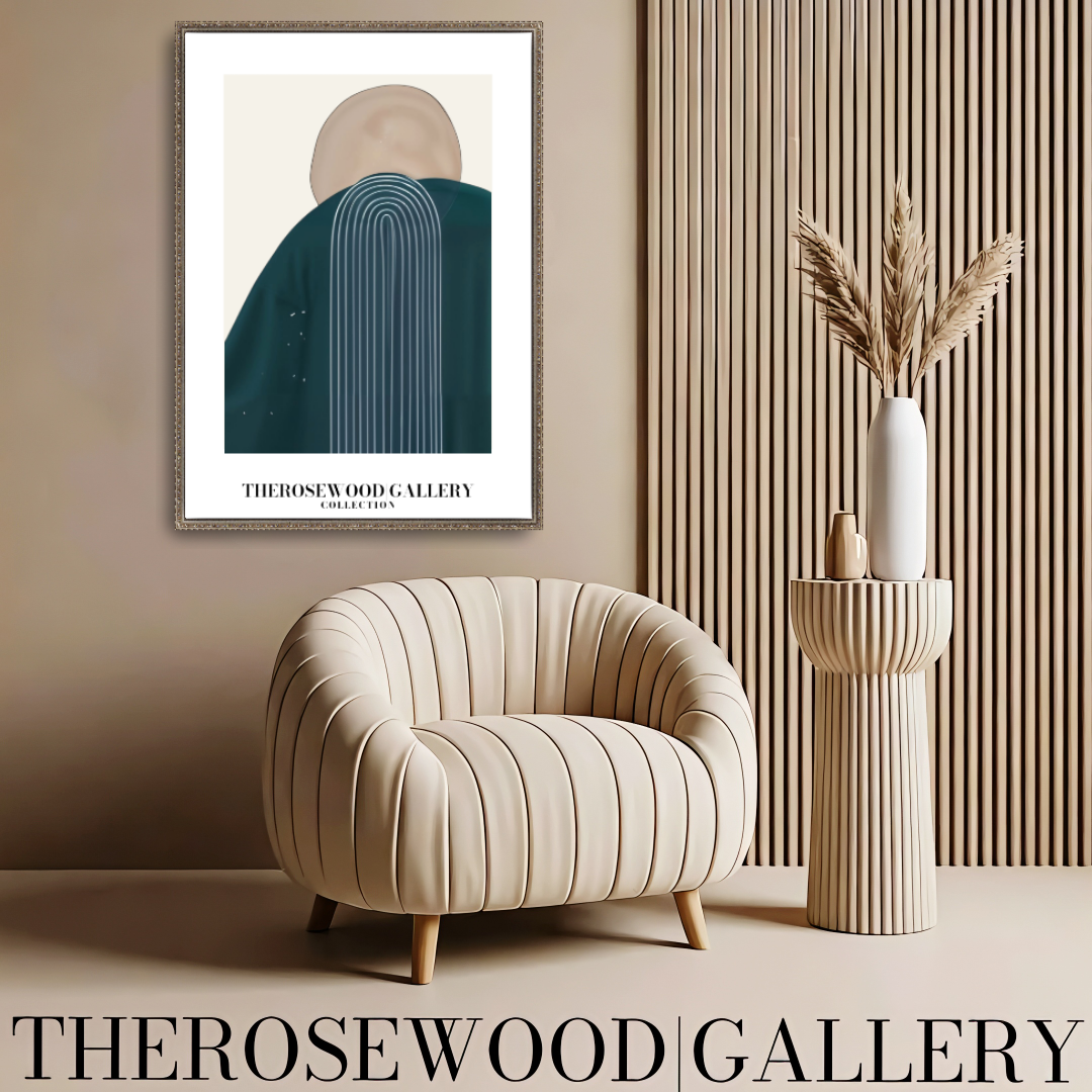 Modern Geometric Wall Art | Printable High Definition | Soothing Dark Blue Colors | Artistic Lines | Elegant Contemporary Decor