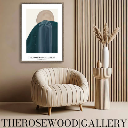 Modern Geometric Wall Art | Printable High Definition | Soothing Dark Blue Colors | Artistic Lines | Elegant Contemporary Decor
