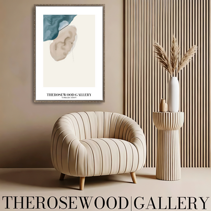 Refined Printable Digital Artwork | High Definition Quality | Elegant Soft Azur Tones | Beige Watercolor  | Minimalist Home