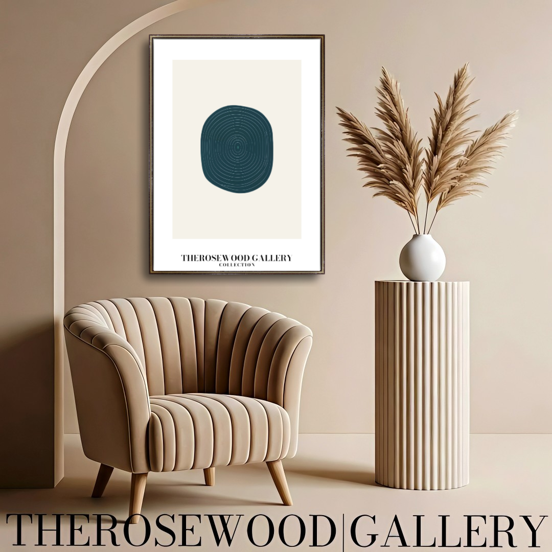 High Definition Printable Art | Contemporary Design | Dark Turquoise | Cercle Minimalism | Serene Wall Decor