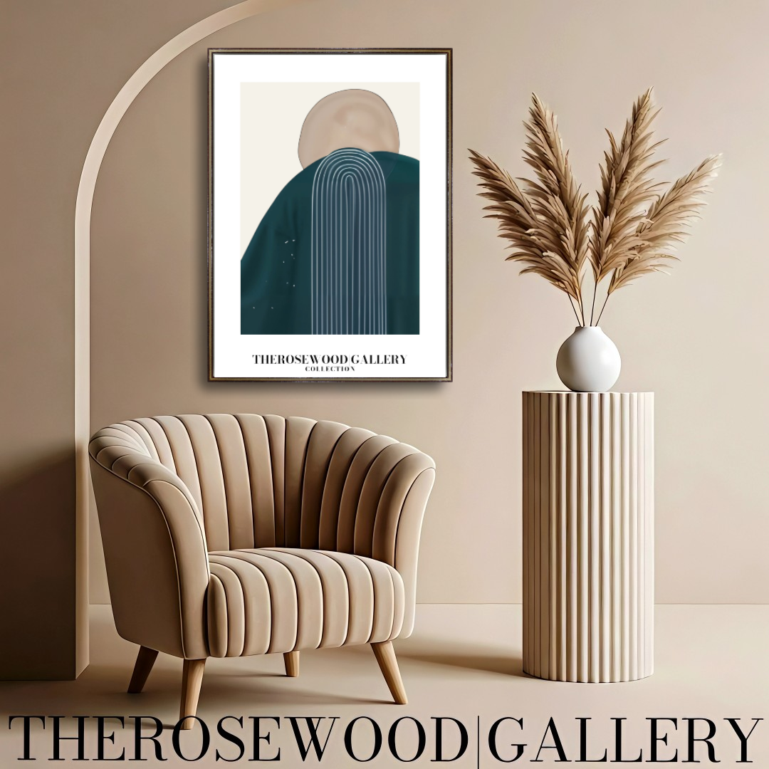 Modern Geometric Wall Art | Printable High Definition | Soothing Dark Blue Colors | Artistic Lines | Elegant Contemporary Decor