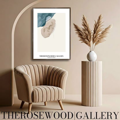 Refined Printable Digital Artwork | High Definition Quality | Elegant Soft Azur Tones | Beige Watercolor  | Minimalist Home