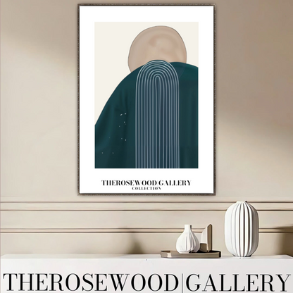 Modern Geometric Wall Art | Printable High Definition | Soothing Dark Blue Colors | Artistic Lines | Elegant Contemporary Decor