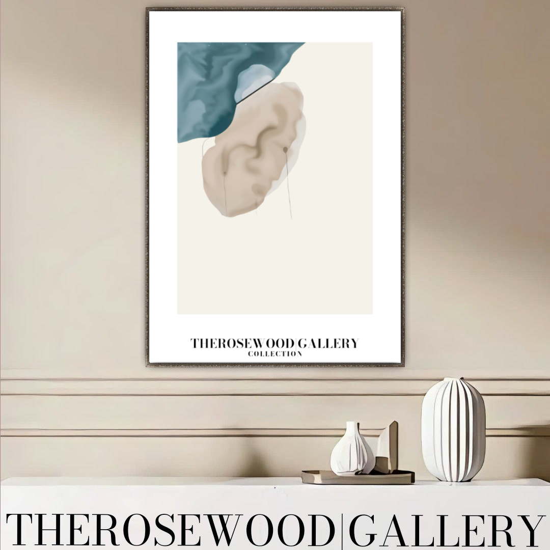 Refined Printable Digital Artwork | High Definition Quality | Elegant Soft Azur Tones | Beige Watercolor  | Minimalist Home