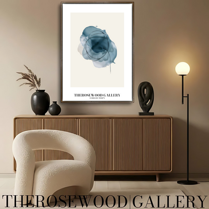 Décoration murale élégante et imprimable | Qualité haute définition | Aquarelle numérique | Esthétique bleue moderne | Maison chaleureuse