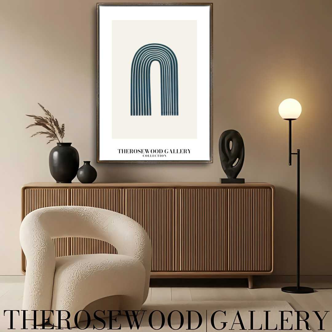 Elegant Printable Digital Wall Art | High Definition Quality | Blue Turquoise Palette | Modern Arc Aesthetics | Soothing Home
