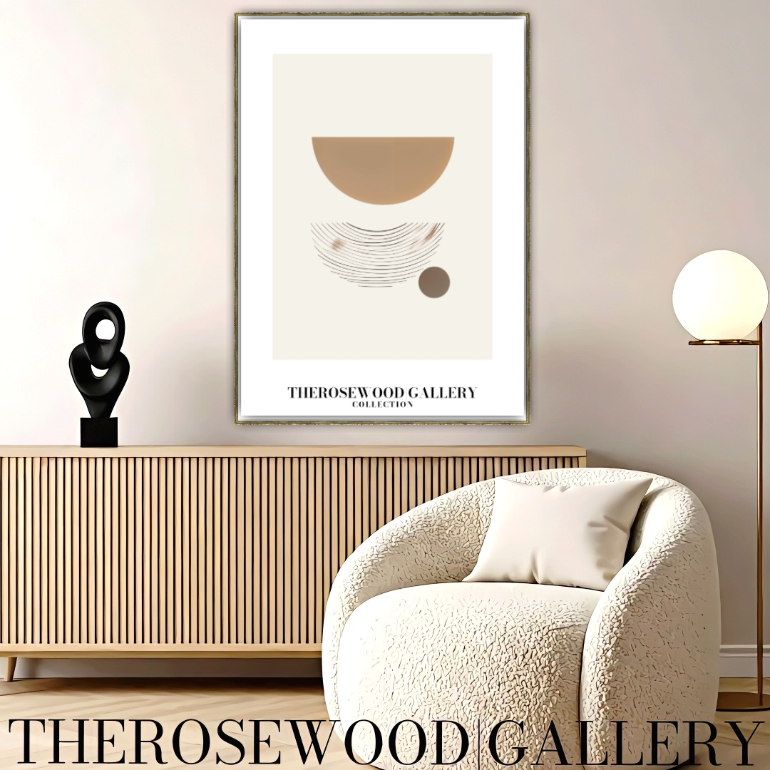Printable High-Resolution Wall Art | Warm Beige-Ochre & Ivory Palette | Artistic Lines | Subtle Minimalist Touch