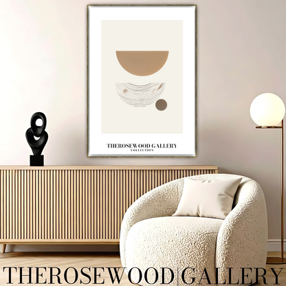 Printable High-Resolution Wall Art | Warm Beige-Ochre & Ivory Palette | Artistic Lines | Subtle Minimalist Touch