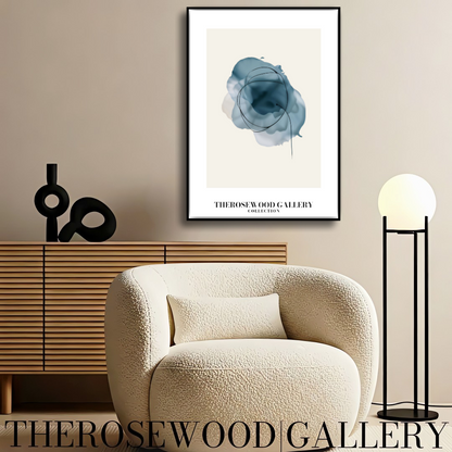 Décoration murale élégante et imprimable | Qualité haute définition | Aquarelle numérique | Esthétique bleue moderne | Maison chaleureuse