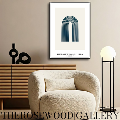 Elegant Printable Digital Wall Art | High Definition Quality | Blue Turquoise Palette | Modern Arc Aesthetics | Soothing Home