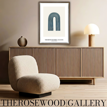 Elegant Printable Digital Wall Art | High Definition Quality | Blue Turquoise Palette | Modern Arc Aesthetics | Soothing Home