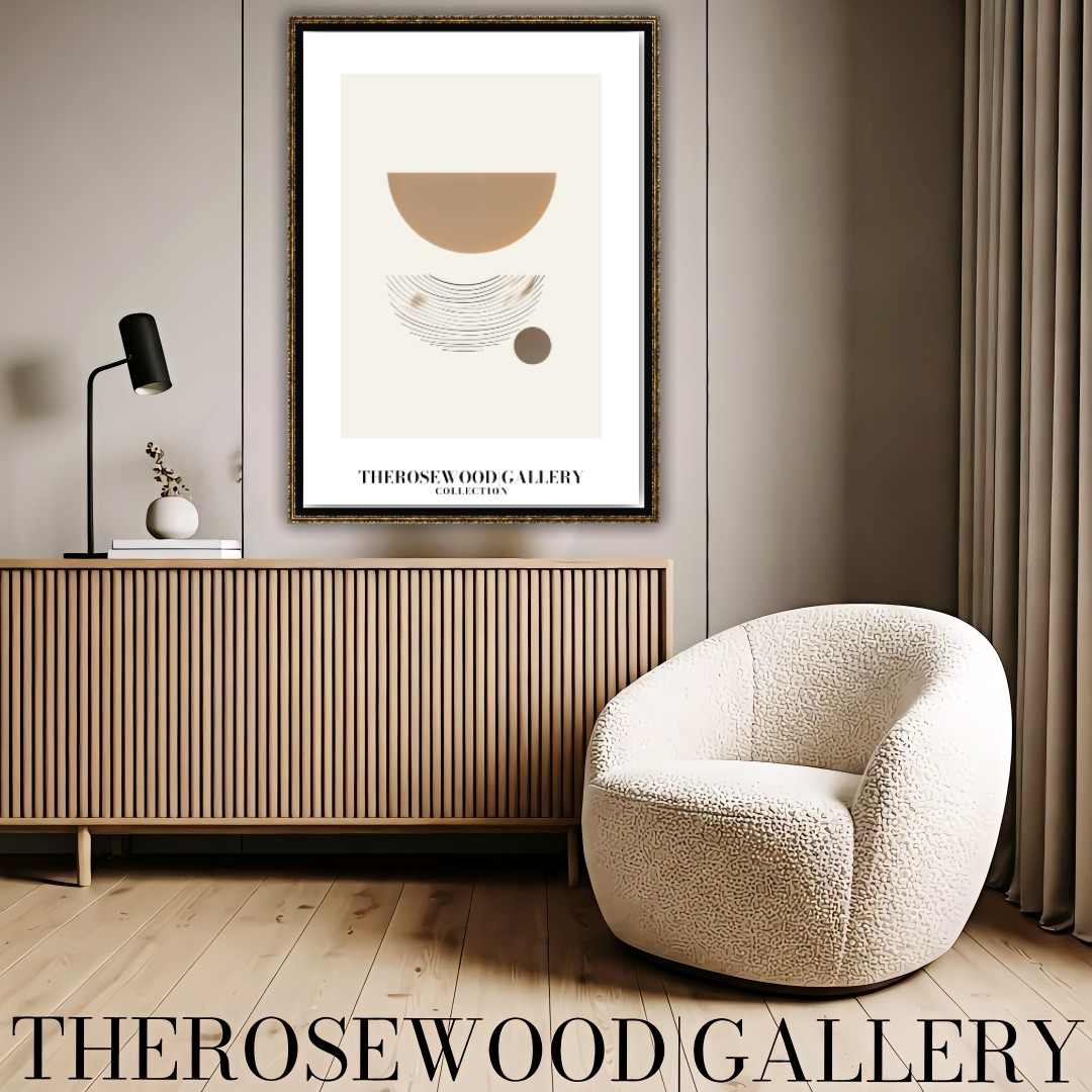 Printable High-Resolution Wall Art | Warm Beige-Ochre & Ivory Palette | Artistic Lines | Subtle Minimalist Touch