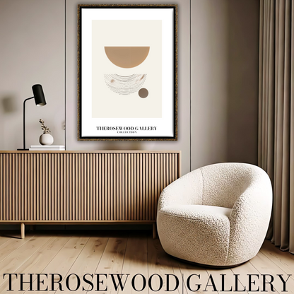 Printable High-Resolution Wall Art | Warm Beige-Ochre & Ivory Palette | Artistic Lines | Subtle Minimalist Touch