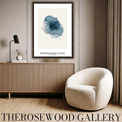 Décoration murale élégante et imprimable | Qualité haute définition | Aquarelle numérique | Esthétique bleue moderne | Maison chaleureuse