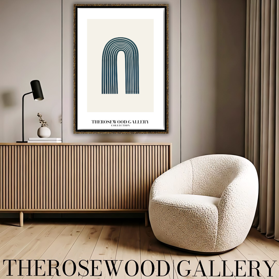 Elegant Printable Digital Wall Art | High Definition Quality | Blue Turquoise Palette | Modern Arc Aesthetics | Soothing Home