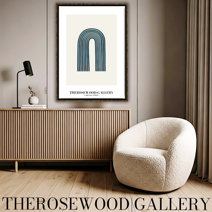 Elegant Printable Digital Wall Art | High Definition Quality | Blue Turquoise Palette | Modern Arc Aesthetics | Soothing Home
