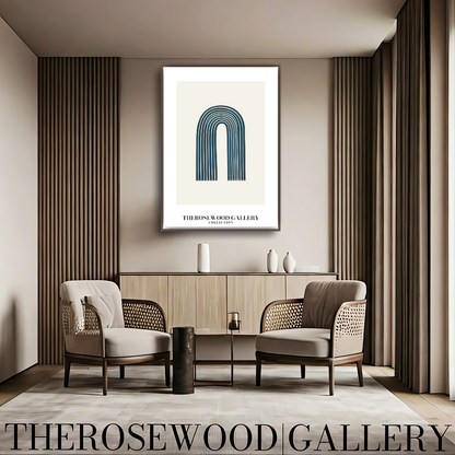 Elegant Printable Digital Wall Art | High Definition Quality | Blue Turquoise Palette | Modern Arc Aesthetics | Soothing Home