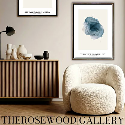 Décoration murale élégante et imprimable | Qualité haute définition | Aquarelle numérique | Esthétique bleue moderne | Maison chaleureuse