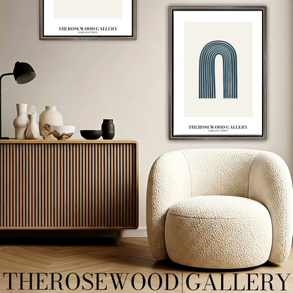Elegant Printable Digital Wall Art | High Definition Quality | Blue Turquoise Palette | Modern Arc Aesthetics | Soothing Home