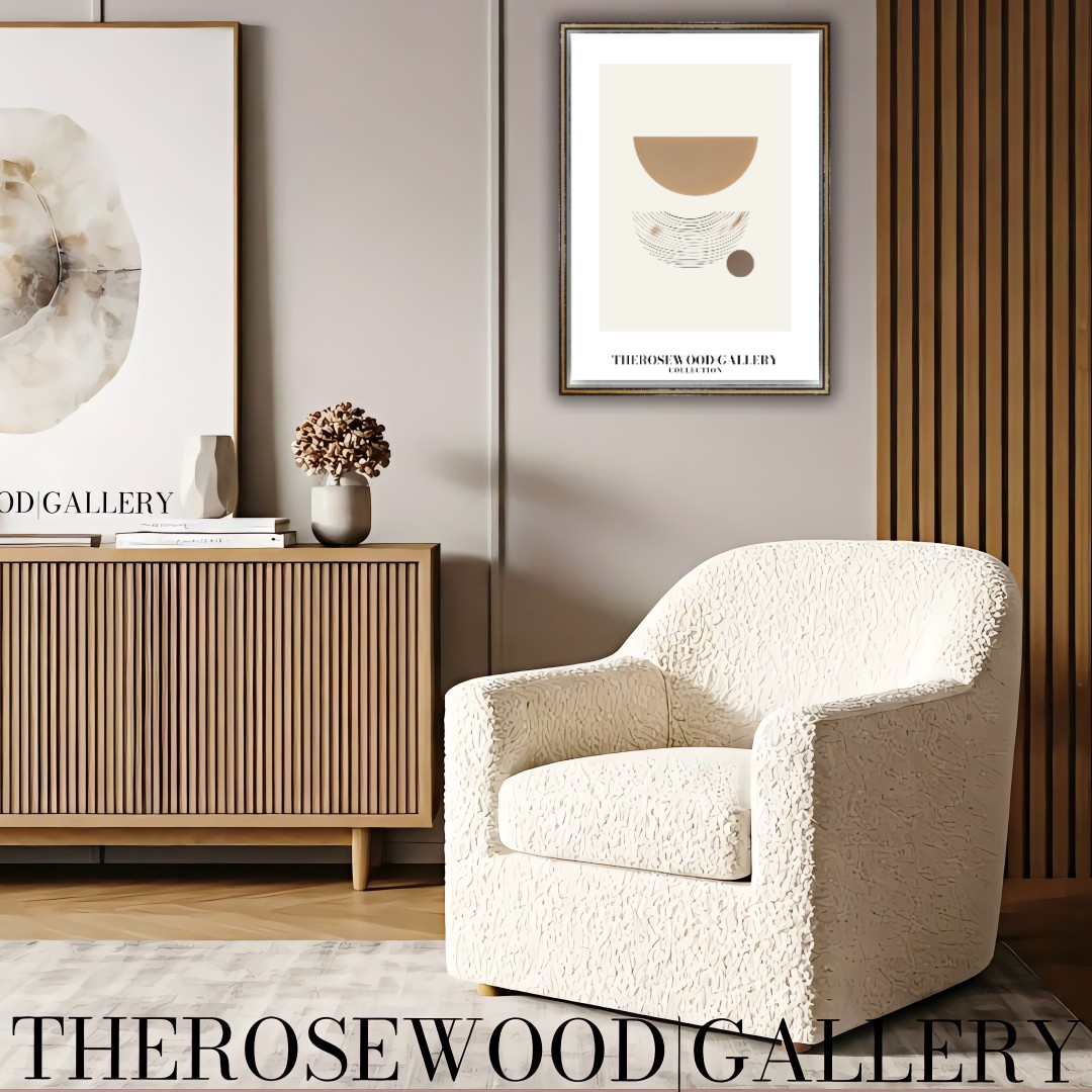 Printable High-Resolution Wall Art | Warm Beige-Ochre & Ivory Palette | Artistic Lines | Subtle Minimalist Touch