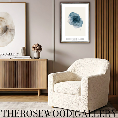 Décoration murale élégante et imprimable | Qualité haute définition | Aquarelle numérique | Esthétique bleue moderne | Maison chaleureuse