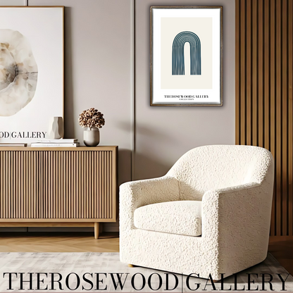 Elegant Printable Digital Wall Art | High Definition Quality | Blue Turquoise Palette | Modern Arc Aesthetics | Soothing Home