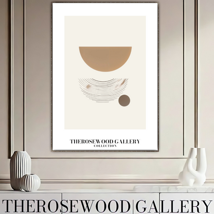Printable High-Resolution Wall Art | Warm Beige-Ochre & Ivory Palette | Artistic Lines | Subtle Minimalist Touch