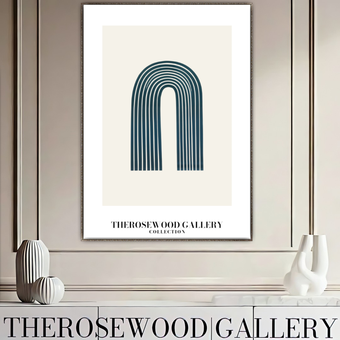 Elegant Printable Digital Wall Art | High Definition Quality | Blue Turquoise Palette | Modern Arc Aesthetics | Soothing Home