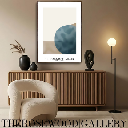 Modern Printable Art Poster | High Definition Print Ready | Soft  Sandstone & Blue Hues | Abstract Geometry | Elegant Art Piece