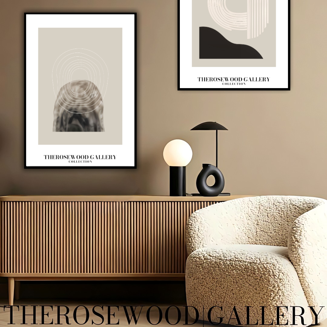 Minimalistisches druckbares Kunstwerk | Hohe Auflösung | Dezentes Grau-Schwarz | Geometrische feine Linien | Eleganter Wandakzent