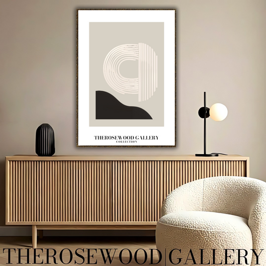 Sophisticated Printable Digital Artwork | Ultra High Definition | Gentle Gray-Sand & Black Tones | Contemporary Abstract Motifs